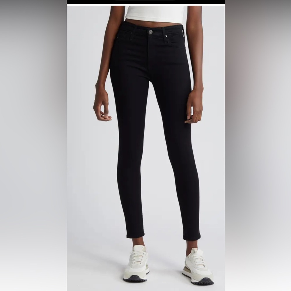 AG Jeans Farrah High-Rise Black Skinny Ankle Jeans (NWT)